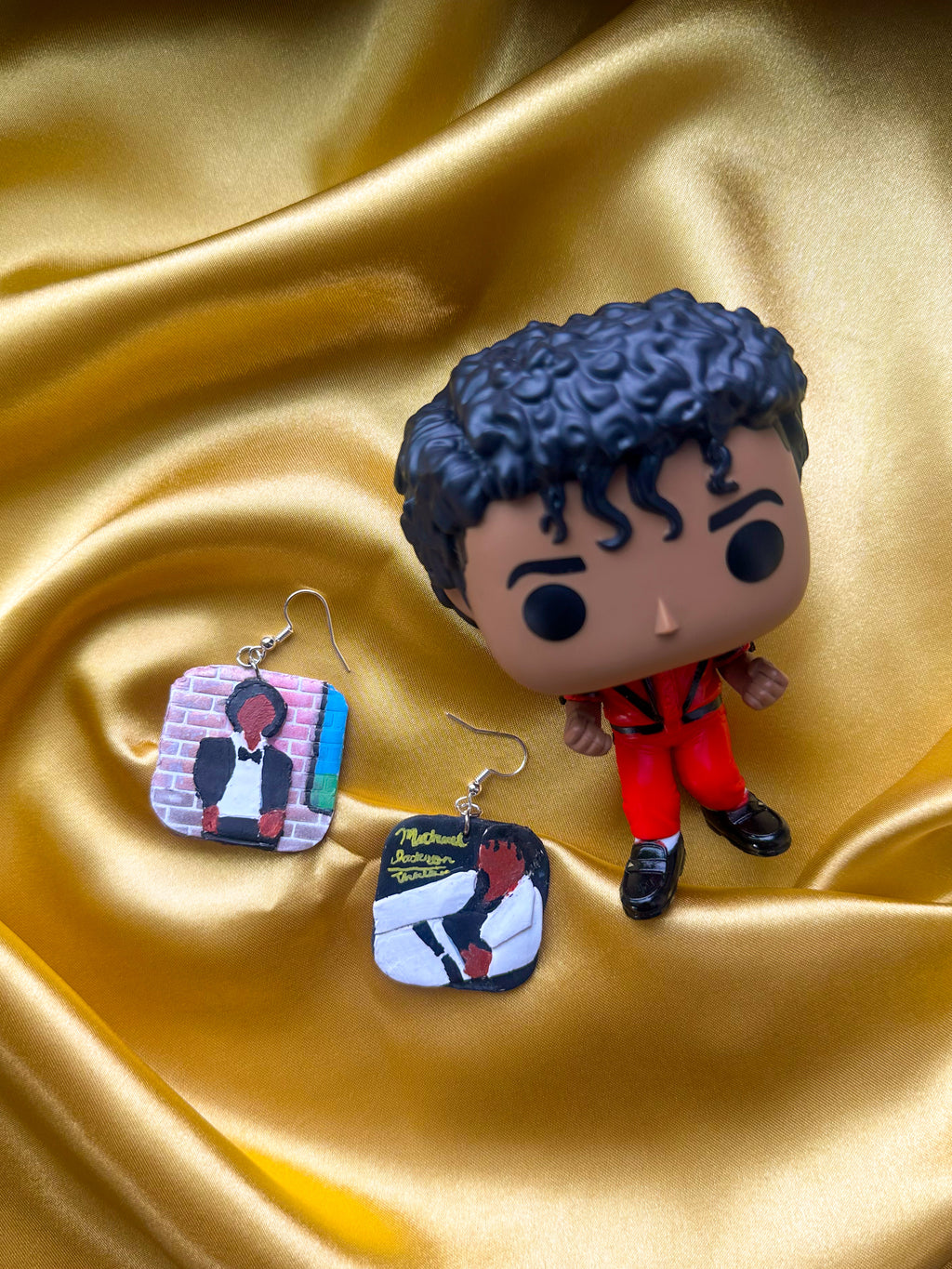 Michael Jackson Off the Wall / Thriller Album Cover Earrings